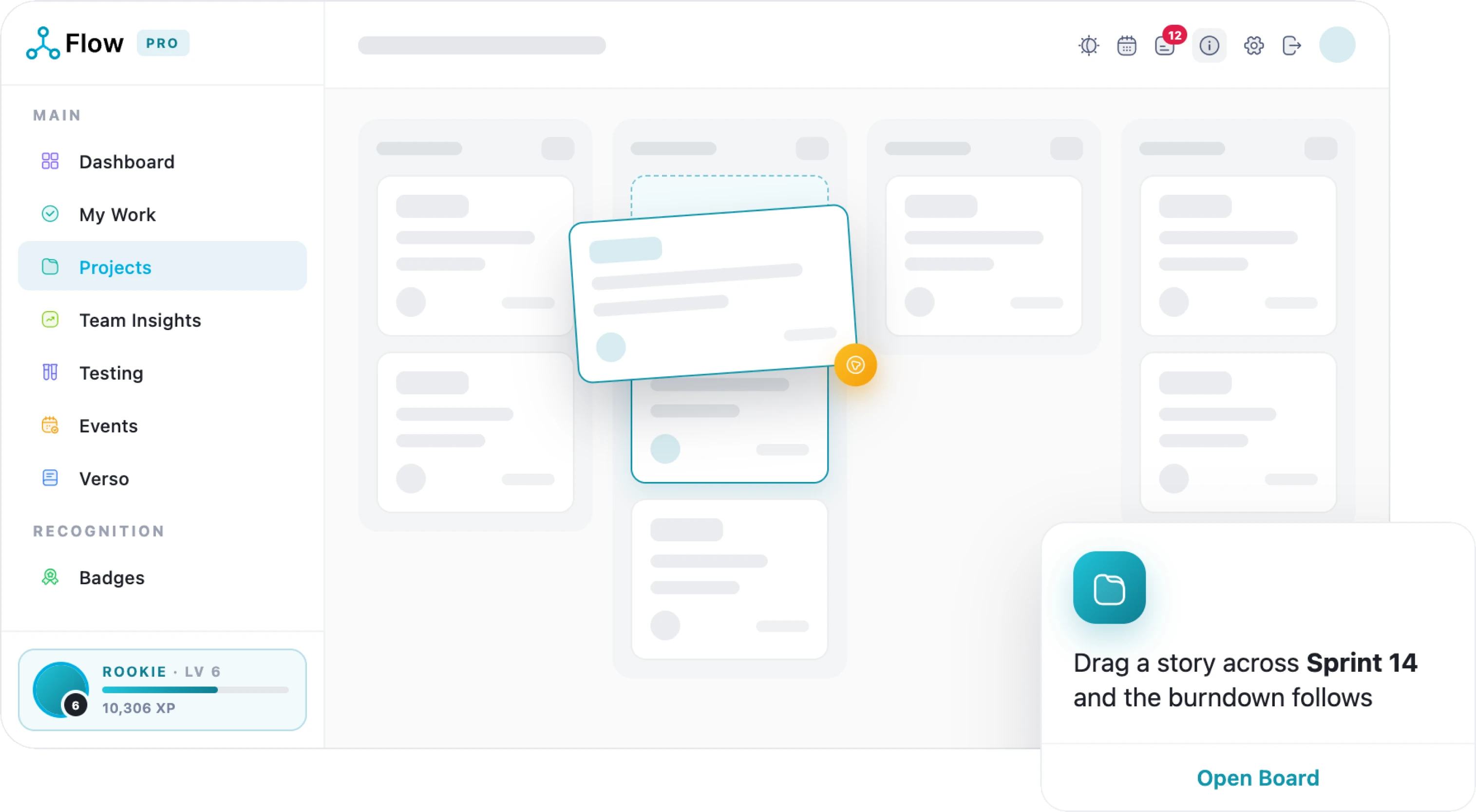 My Board in LivexFlow, listing one person's tickets from every project in a single view
