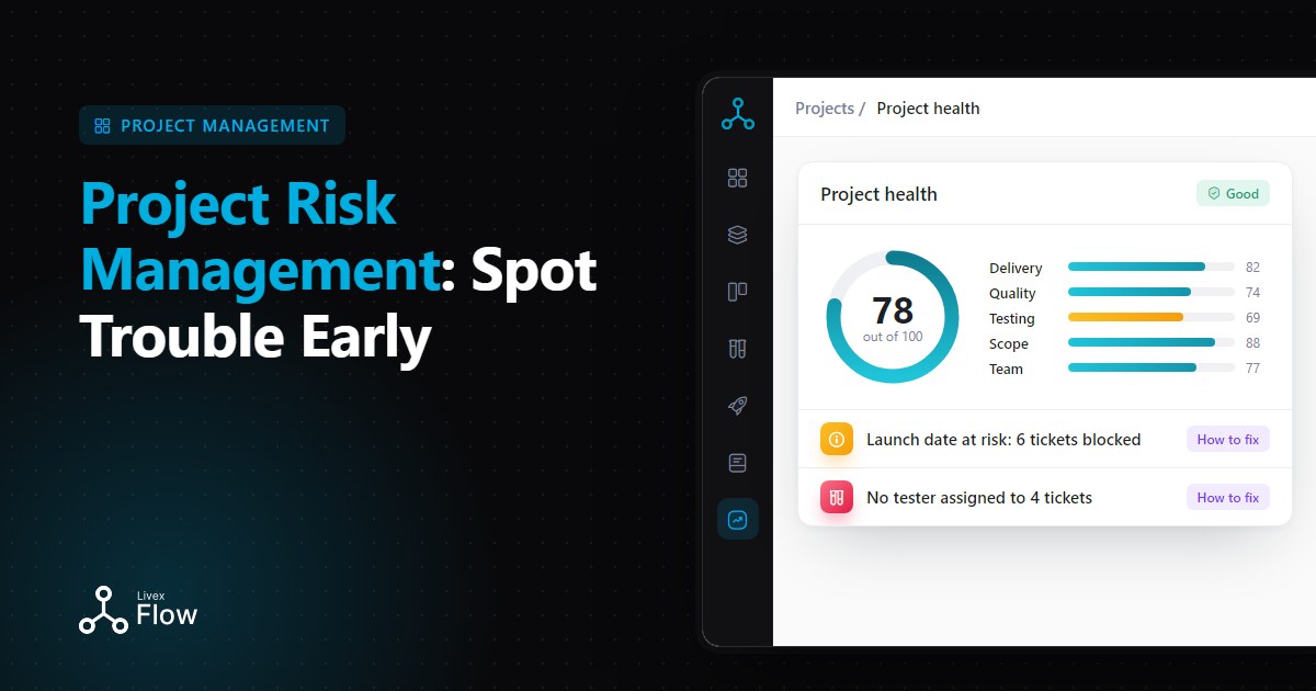 Team reviewing a risk log on a screen as part of project risk management